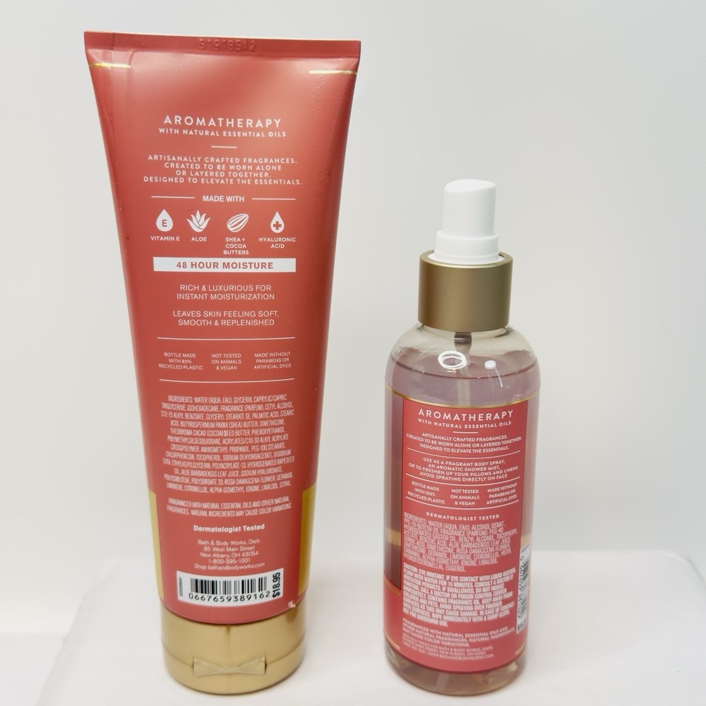 Bath & Body Works Heirloom Rose Aromatherapy Body Cream & Essential Oil Mist - Picture 2 of 12